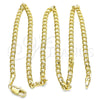 Gargantilla Basica 5.222.007.18 Oro Laminado, Diseño de Cubana, Pulido, Tono Dorado (Calibre 0.80, Grosor 02.8 MM, 18 Pulgadas de Largo)