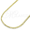 Gargantilla Basica 5.222.007.24 Oro Laminado, Diseño de Cubana, Pulido, Tono Dorado (0.80 Gauge, 03 MM Thickness, 24 Inches Length)