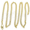 Gargantilla Basica 5.222.007.24 Oro Laminado, Diseño de Cubana, Pulido, Tono Dorado (0.80 Gauge, 03 MM Thickness, 24 Inches Length)