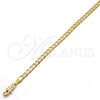 Tobillera Básica 5.222.006.10 Oro Laminado, Diseño de Cubana, Pulido, Tono Dorado (100 Gauge, 04 MM Thickness, 10 Inches Length)
