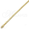 Tobillera Básica 5.222.006.10 Oro Laminado, Diseño de Cubana, Pulido, Tono Dorado (100 Gauge, 04 MM Thickness, 10 Inches Length)