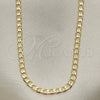 Gargantilla Basica 5.222.006.20 Oro Laminado, Diseño de Cubana, Pulido, Tono Dorado (100 Gauge, 04 MM Thickness, 20 Inches Length)