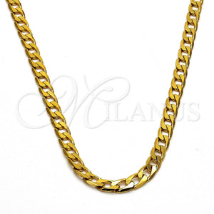 Gargantilla Basica 5.222.006.20 Oro Laminado, Diseño de Cubana, Pulido, Tono Dorado (100 Gauge, 04 MM Thickness, 20 Inches Length)