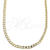 Gargantilla Basica 5.222.005.24 Oro Laminado, Diseño de Cubana, Pulido, Tono Dorado (100 Gauge, Thickness, 24 Inches Length)