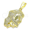 Dije Religioso 05.16.0073 Oro Laminado, Diseño de Jesus, Pulido, Tono Dorado