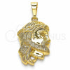 Dije Religioso 05.16.0073 Oro Laminado, Diseño de Jesus, Pulido, Tono Dorado
