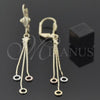 Arete Largo 83.010999999999996 Oro Laminado, Pulido, Tres Tonos
