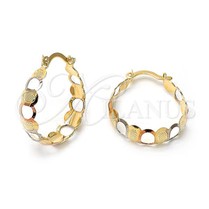Argolla Pequeña 110.03 Oro Laminado, Diamantado, Tres Tonos