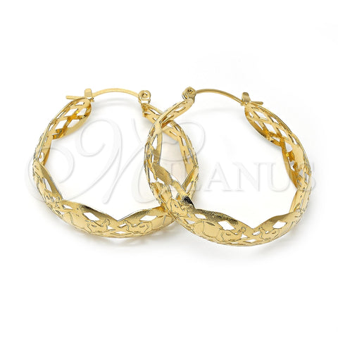 Argolla Mediana 106.010.1 Oro Laminado, Diseño de Elefante, Pulido, Tono Dorado