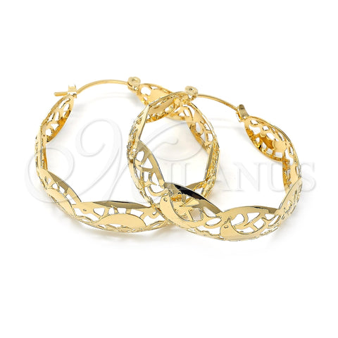 Argolla Mediana 106.009.1 Oro Laminado, Diseño de Delfín y File, Pulido, Tono Dorado