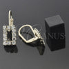 Arete Gancho Frances 5.125.020 Oro Laminado, con Negro and Blanca Zirconia Cubica, Pulido, Tono Dorado