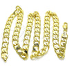 Gargantilla Basica 5.222.001.24 Oro Laminado, Diseño de Cubana, Pulido, Tono Dorado (Calibre 200, Grosor 08 MM, 24 Pulgadas de Largo)