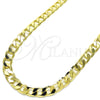 Gargantilla Basica 5.222.001.28 Oro Laminado, Diseño de Cubana, Pulido, Tono Dorado (Calibre 200, Grosor 08 MM, 28 Pulgadas de Largo)