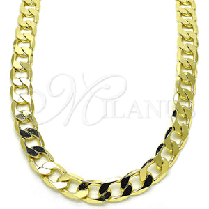 Gargantilla Basica 5.222.001.28 Oro Laminado, Diseño de Cubana, Pulido, Tono Dorado (200 Gauge, 08 MM Thickness, 28 Inches Length)