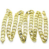 Gargantilla Basica 5.222.001.30 Oro Laminado, Diseño de Cubana, Pulido, Tono Dorado (Calibre 200, Grosor 08 MM, 30 Pulgadas de Largo)