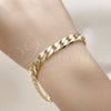 Pulsera Básica 5.222.001.08 Oro Laminado, Diseño de Cubana, Pulido, Tono Dorado (200 Gauge, Thickness, 8 Inches Length)