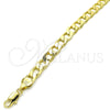 Pulsera Básica 5.222.001.08 Oro Laminado, Diseño de Cubana, Pulido, Tono Dorado (200 Gauge, Thickness, 8 Inches Length)