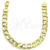 Pulsera Básica 5.222.001.08 Oro Laminado, Diseño de Cubana, Pulido, Tono Dorado (200 Gauge, Thickness, 8 Inches Length)