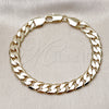 Pulsera Básica 5.222.001.08 Oro Laminado, Diseño de Cubana, Pulido, Tono Dorado (200 Gauge, Thickness, 8 Inches Length)