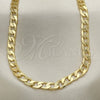 Gargantilla Basica 5.222.002.24 Oro Laminado, Diseño de Cubana, Pulido, Tono Dorado (Calibre 150, Grosor 07 MM, 24 Pulgadas de Largo)