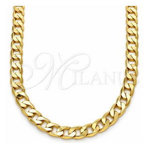 Gargantilla Basica 5.222.002.28 Oro Laminado, Diseño de Cubana, Pulido, Tono Dorado (Calibre 180, Grosor 07 MM, 28 Pulgadas de Largo)