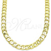 Gargantilla Basica 5.222.002.28 Oro Laminado, Diseño de Cubana, Pulido, Tono Dorado (180 Gauge, 07 MM Thickness, 28 Inches Length)