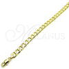 Pulsera Básica 5.222.002.08 Oro Laminado, Diseño de Cubana, Pulido, Tono Dorado (180 Gauge, 07 MM Thickness, 8 Inches Length)