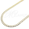 Gargantilla Basica 5.222.003.20 Oro Laminado, Diseño de Cubana, Pulido, Tono Dorado (160 Gauge, 06 MM Thickness, 20 Inches Length)