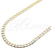 Gargantilla Basica 5.222.003.20 Oro Laminado, Diseño de Cubana, Pulido, Tono Dorado (160 Gauge, 06 MM Thickness, 20 Inches Length)