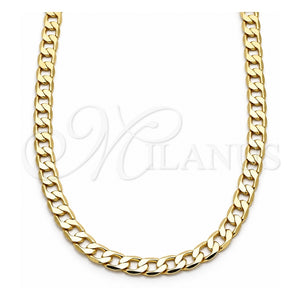 Gargantilla Basica 5.222.003.20 Oro Laminado, Diseño de Cubana, Pulido, Tono Dorado (Calibre 160, Grosor 06 MM, 20 Pulgadas de Largo)