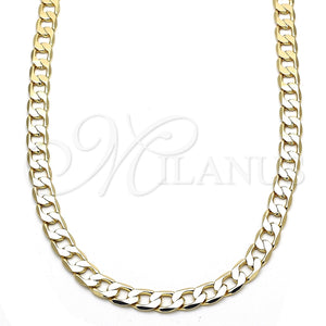Gargantilla Basica 5.222.003.20 Oro Laminado, Diseño de Cubana, Pulido, Tono Dorado (160 Gauge, 06 MM Thickness, 20 Inches Length)