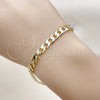 Pulsera Básica 5.222.003.07 Oro Laminado, Diseño de Cubana, Pulido, Tono Dorado (160 Gauge, Thickness, 8 Inches Length)