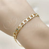 Pulsera Básica 5.222.003.08 Oro Laminado, Diseño de Cubana, Pulido, Tono Dorado (160 Gauge, Thickness, 8 Inches Length)