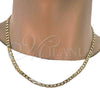 Gargantilla Basica 5.222.004.20 Oro Laminado, Diseño de Cubana, Pulido, Tono Dorado (140 Gauge, Thickness, 20 Inches Length)