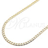 Gargantilla Basica 5.222.004.20 Oro Laminado, Diseño de Cubana, Pulido, Tono Dorado (140 Gauge, Thickness, 20 Inches Length)