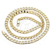Gargantilla Basica 5.222.004.20 Oro Laminado, Diseño de Cubana, Pulido, Tono Dorado (140 Gauge, Thickness, 20 Inches Length)