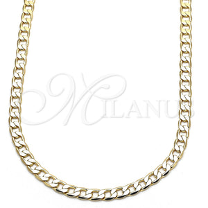 Gargantilla Basica 5.222.004.20 Oro Laminado, Diseño de Cubana, Pulido, Tono Dorado (140 Gauge, Thickness, 20 Inches Length)