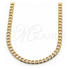 Gargantilla Basica 5.222.004.20 Oro Laminado, Diseño de Cubana, Pulido, Tono Dorado (140 Gauge, Thickness, 20 Inches Length)