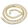 Gargantilla Basica 5.222.004.24 Oro Laminado, Diseño de Cubana, Pulido, Tono Dorado (140 Gauge, Thickness, 24 Inches Length)