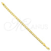 Pulsera Básica 5.222.004.07 Oro Laminado, Diseño de Cubana, Pulido, Tono Dorado (140 Gauge, Thickness, 8 Inches Length)