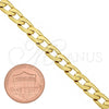 Pulsera Básica 5.222.004.07 Oro Laminado, Diseño de Cubana, Pulido, Tono Dorado (140 Gauge, Thickness, 8 Inches Length)