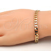Pulsera Básica 5.222.004.08 Oro Laminado, Diseño de Cubana, Pulido, Tono Dorado (140 Gauge, Thickness, 8 Inches Length)