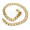 Pulsera Básica 5.222.004.08 Oro Laminado, Diseño de Cubana, Pulido, Tono Dorado (140 Gauge, Thickness, 8 Inches Length)