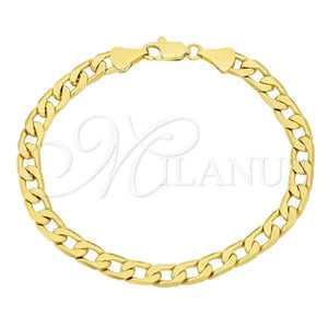 Pulsera Básica 5.222.005.07 Oro Laminado, Diseño de Cubana, Pulido, Tono Dorado (120 Gauge, Thickness, 7 Inches Length)