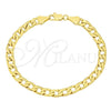 Pulsera Básica 5.222.005.07 Oro Laminado, Diseño de Cubana, Pulido, Tono Dorado (120 Gauge, Thickness, 7 Inches Length)