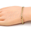 Pulsera Básica 5.222.005.08 Oro Laminado, Diseño de Cubana, Pulido, Tono Dorado (120 Gauge, Thickness, 8 Inches Length)