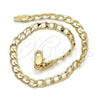 Pulsera Básica 5.222.005.08 Oro Laminado, Diseño de Cubana, Pulido, Tono Dorado (120 Gauge, Thickness, 8 Inches Length)