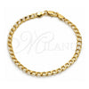 Pulsera Básica 5.222.005.08 Oro Laminado, Diseño de Cubana, Pulido, Tono Dorado (120 Gauge, Thickness, 8 Inches Length)