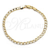 Pulsera Básica 5.222.005.08 Oro Laminado, Diseño de Cubana, Pulido, Tono Dorado (120 Gauge, Thickness, 8 Inches Length)