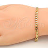 Pulsera Básica 5.222.006.07 Oro Laminado, Diseño de Cubana, Pulido, Tono Dorado (100 Gauge, Thickness, 8 Inches Length)